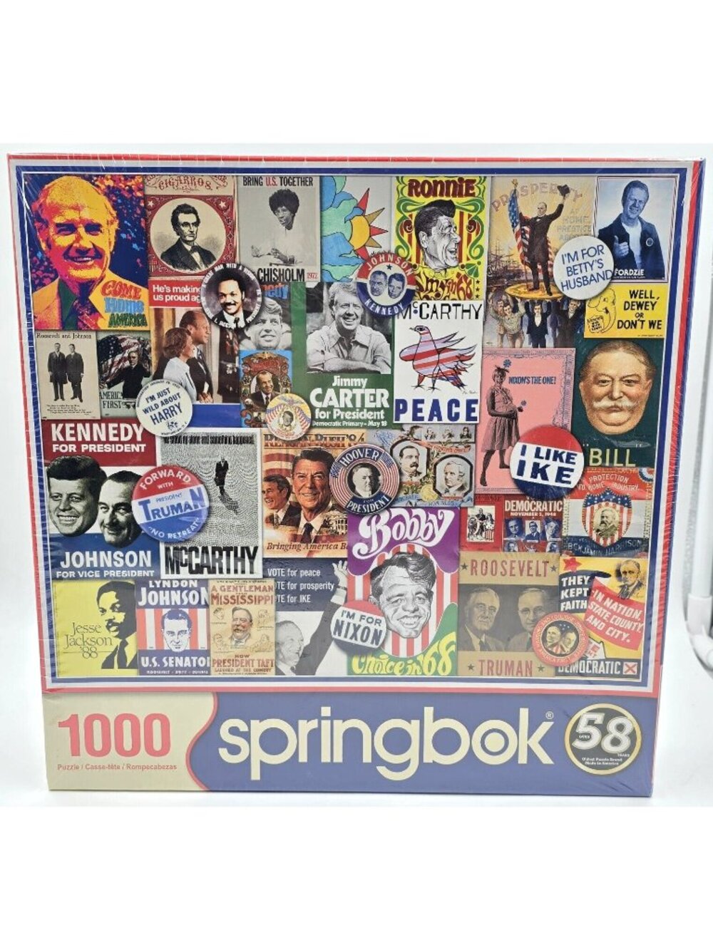 Springbok Poster Politics Jigsaw Puzzle 1000 Piece 33-10941 Made in USA New